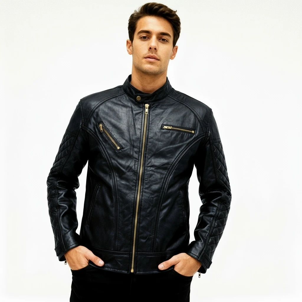 ARZO “Black Command” Leather Jacket