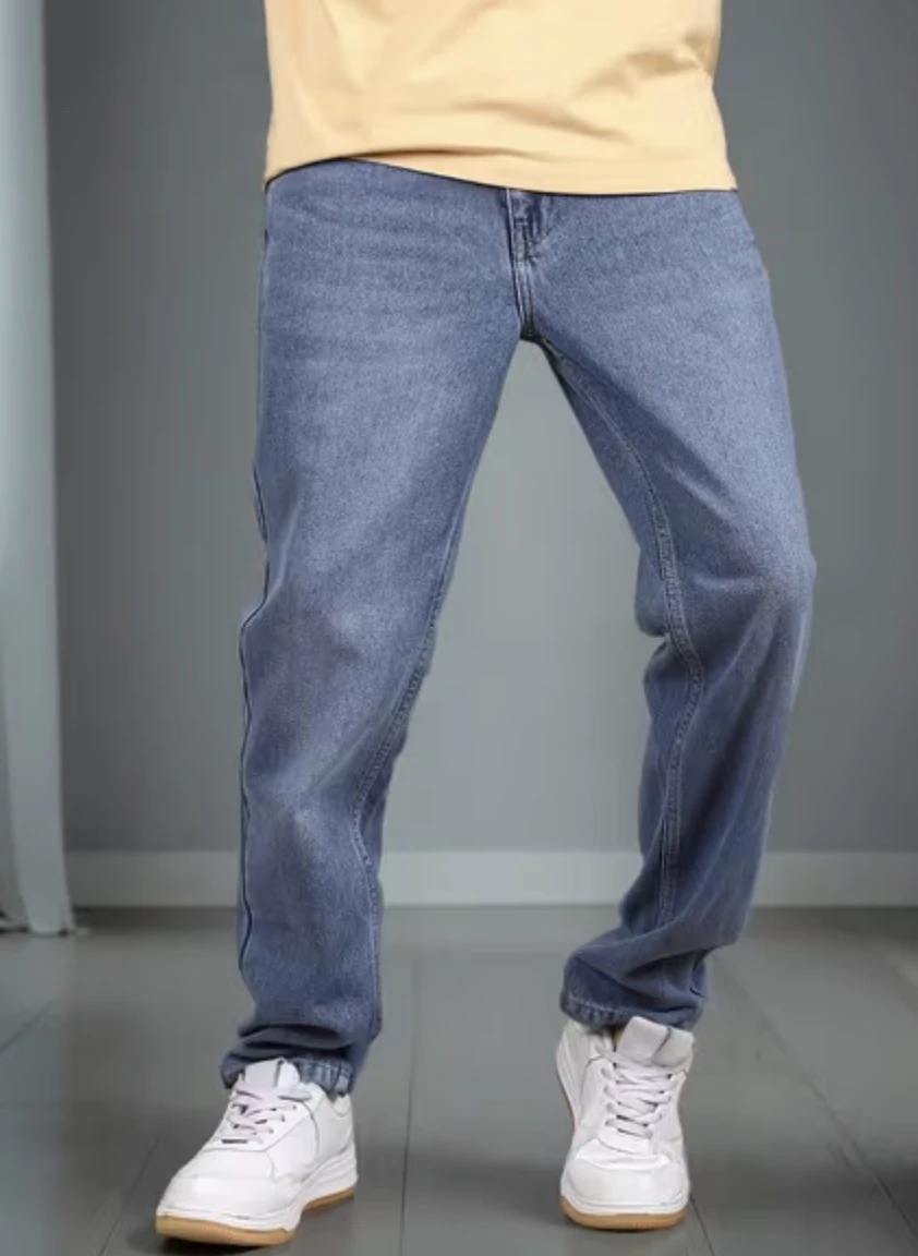 Sky Blue Classic Straight Jeans