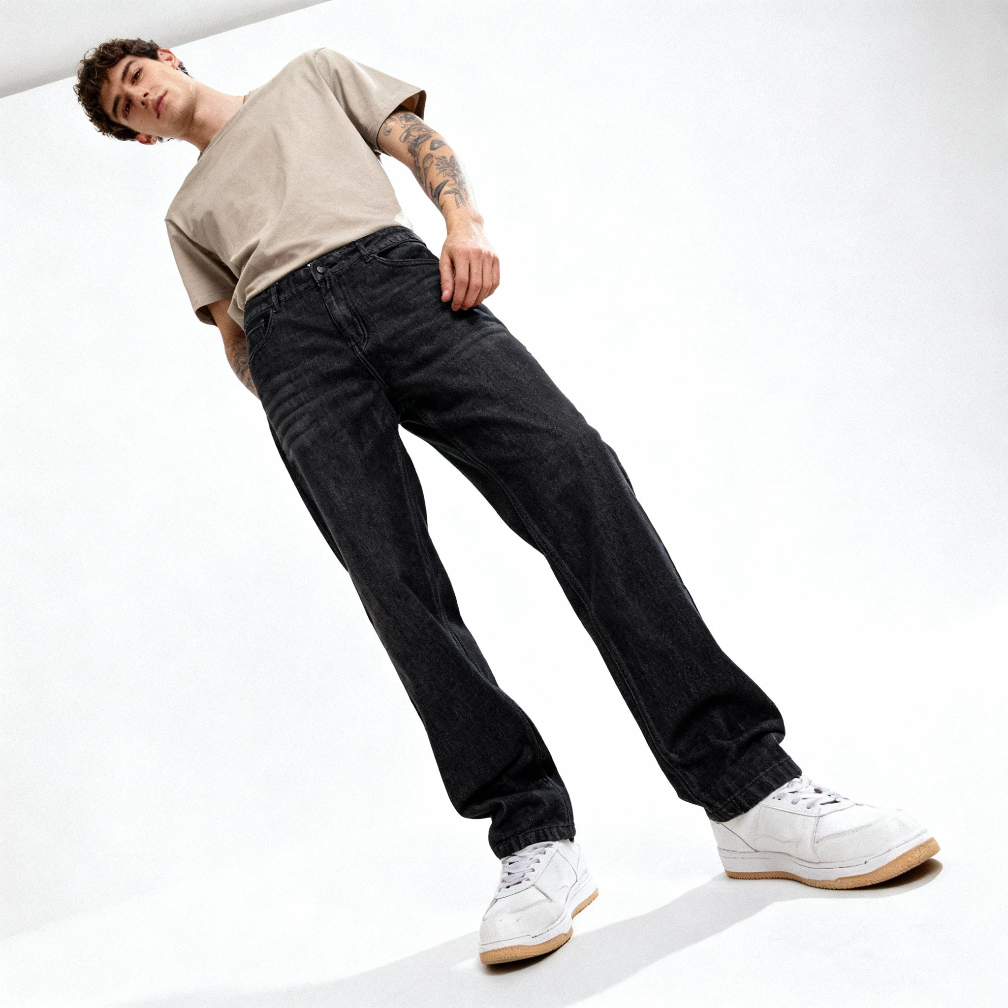 Charcoal Black Straight Jeans