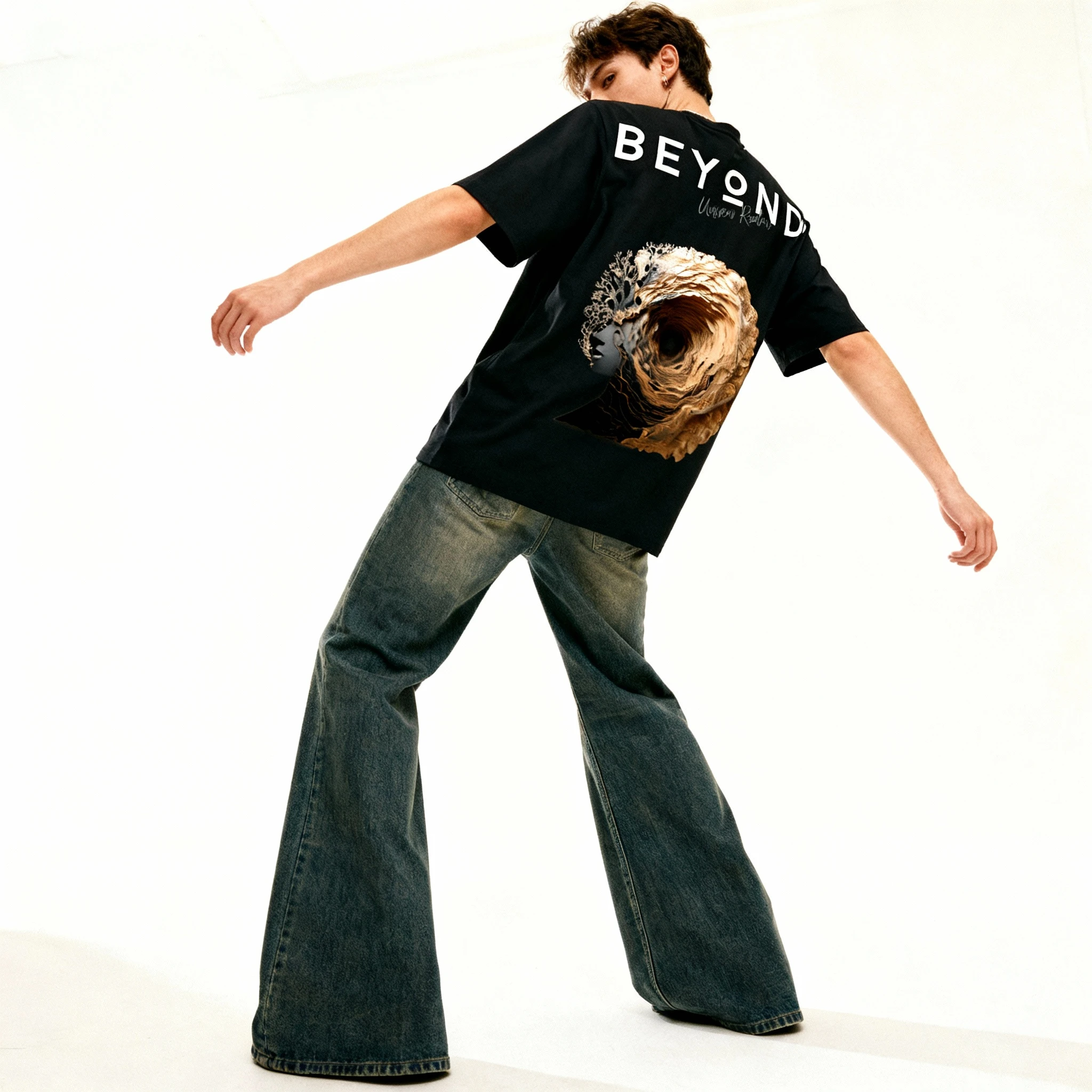 “Beyond: Unseen Realms” Oversized Tee – Black Edition