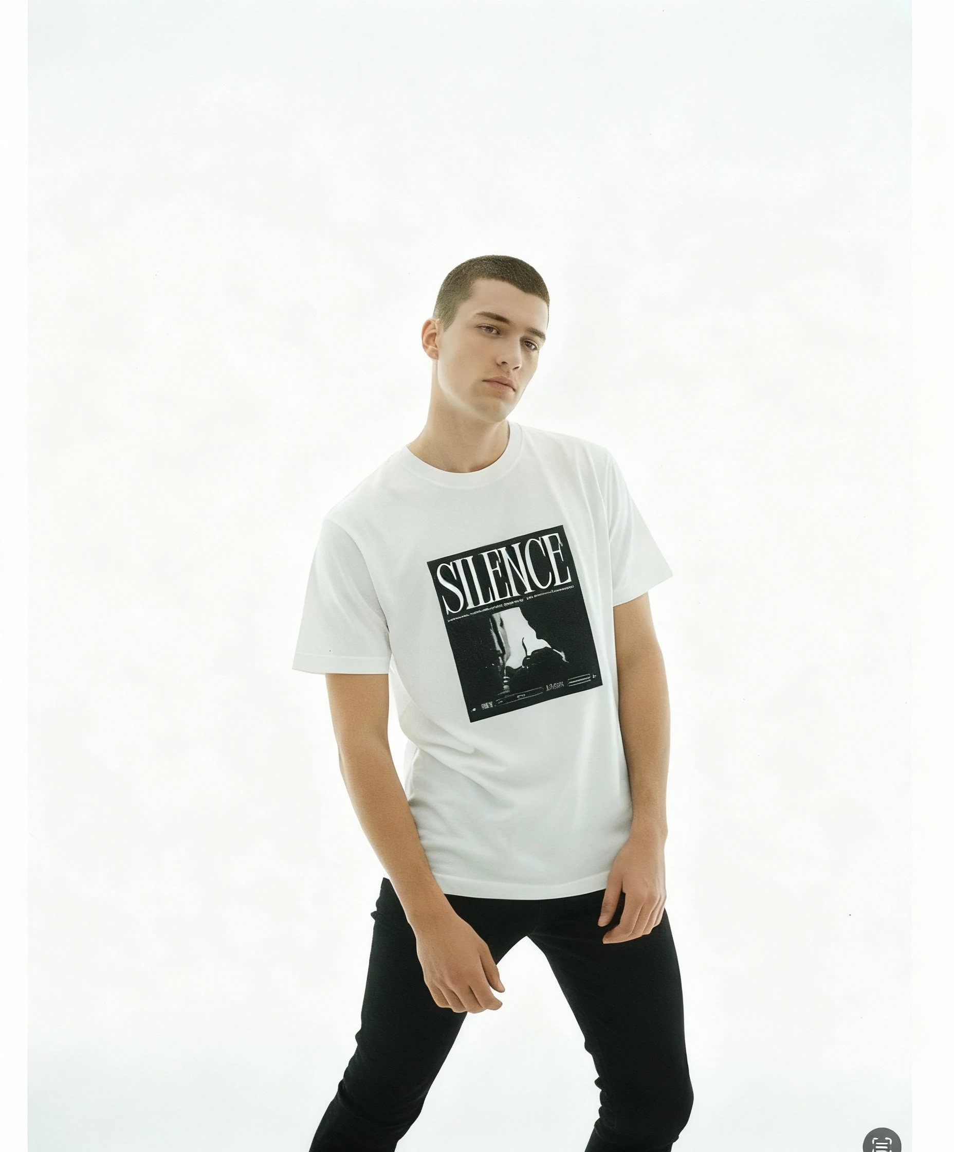 ARZO “Silence Mode” Graphic Tee – Classic White